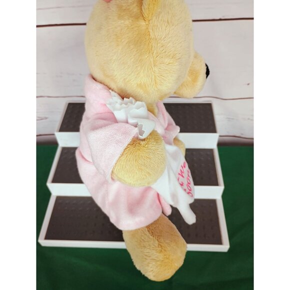 GANZ Get Well‎ Cuddle Bear Cream Color SOFT Bear holding Blanket in Robe - Picture 2 of 6